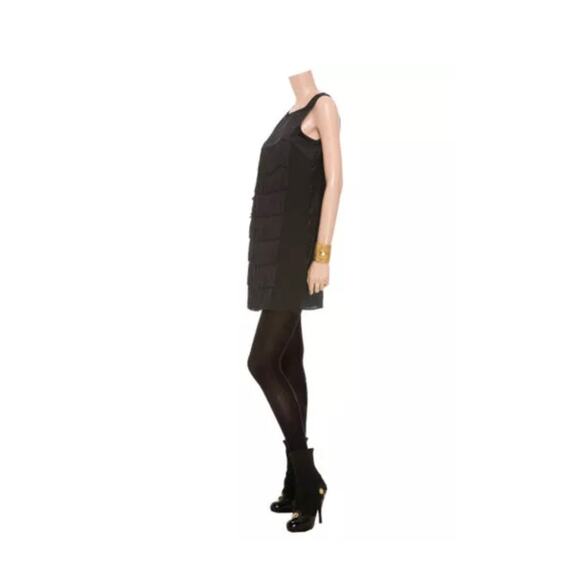 See by Chloe Satiny Fringe Black Mini Dress - size 2 - Picture 1 of 6